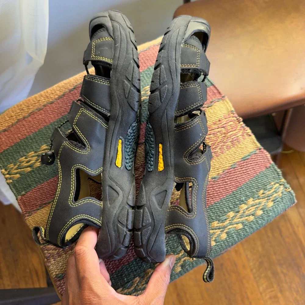 Mens Black Sandals Water‎ Shoes Hiking Outdoor Sport Size 10